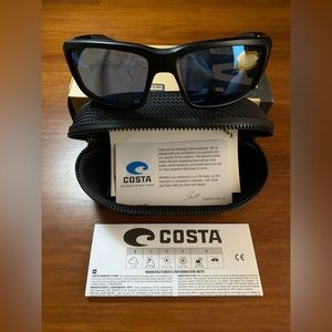 Costa Del Mar Fantail TF 01 OBMP Blackout Blue Polarized 580P Lens Sunglasses